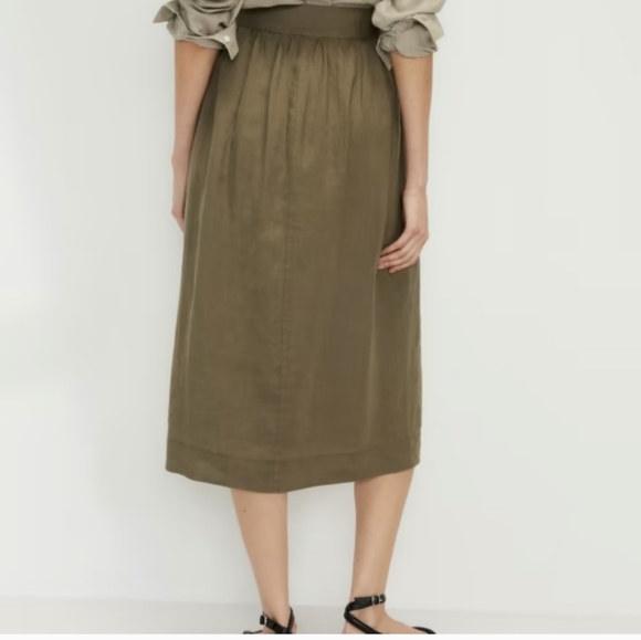 🆕 EVERLANE The Linen Wrap Skirt - Picture 10 of 11